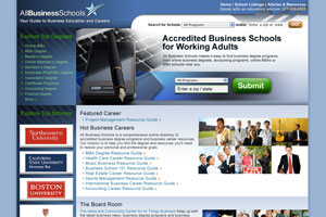 Home page redesign for AllBusinessSchools.com which was used as a template for 7 other verticals