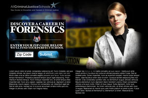Landing page for Forensic leads on AllCriminalJusticeSchools.com