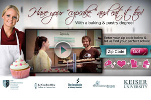 Cupcake Video Minisite for culinary / pastry students